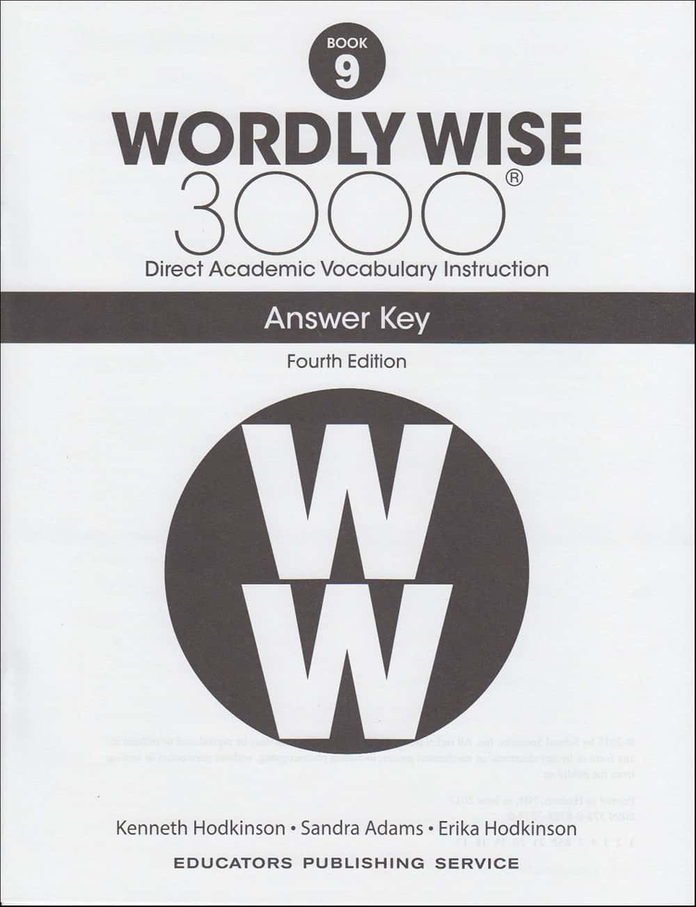 WORDLY WISE 3000-9, ANS KEY/4E